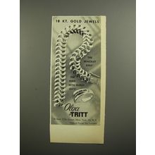 1954 Olga Tritt Jewelry Advertisement - 18 Kt. Gold Jewels