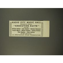 1954 Executive Suite Movie Ad - Radio City Music Hall Rockefeller Center