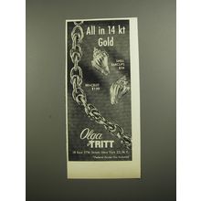 1954 Olga Tritt Jewelry Advertisement - Shell Earclips and Bracelet