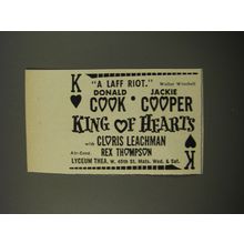 1954 King of Hearts Play Ad - A Laff Riot. Walter Winchell