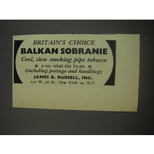 1956 Balkan Sobranie Pipe Tobacco Ad - Britain's Choice