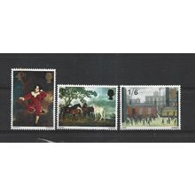 GB.British Paintings (1st series) set of 3.Mounted Mint.Jul25a