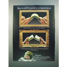 1988 Claussen Pickle Ad - How to Tell a Masterpiece