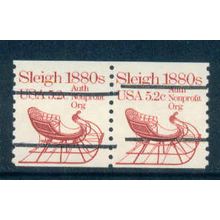 1900a 5.2c Sleigh Fine MNH Dry Gum Gap Pair PreCnx W0103