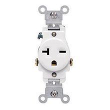 Leviton S02-05821-WSP White Commercial Grade Straight Blade Single Receptacle