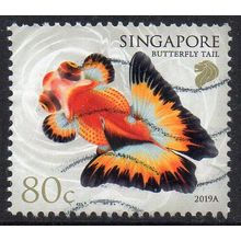Singapore 2019 Fish Definitives - Butterfly Tail 80c Used