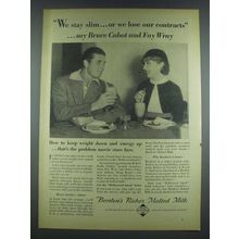 1933 Borden's Malted Milk Ad - Bruce Cabot, Fay Wray