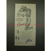 1951 Flexees Corsees Girdle & Bra Ad - Streamlined!!