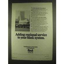 1972 First National Bank in Dallas Ad, Regional Service