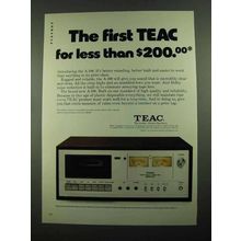 1976 Teac A-100 Cassette Deck Ad - First For Less
