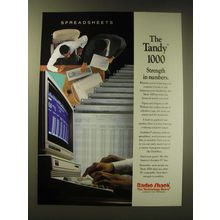 1989 Radio Shack Tandy 1000 Computer Ad - Spreadsheets The Tandy 1000 Strength