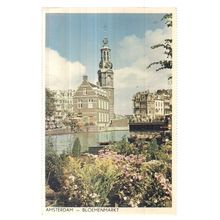 FLOWER-MARKET, AMSTERDAM, HOLLAND unused vintage postcard