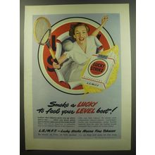 1949 Lucky Strike Cigarettes Ad - Smoke Lucky to feel your level best