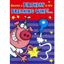 Having A Birthday Is Like Breaking Wind - Humorous Greeting Card - 01146-1