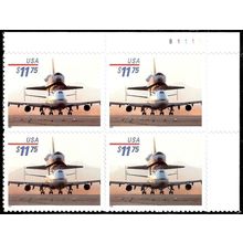 Space Shuttle 11.75 Express Mail Plate Block of 4 Postage Stamps Scott 3262