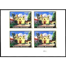 Carmel Mission 18.95 Express Mail Plate Number Block of 4 Stamps Scott 4650