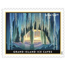 Grand Island Ice Caves $26.35 Express Mail Single Postage Stamp Scott 5430