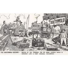 Southwold Railway Rare Comic Postcard