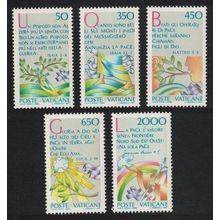 Vatican Intl Peace Year 5v 1986 MNH SG#846-850 Sc#768-772
