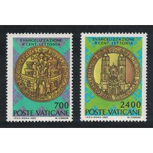 Vatican 800th Anniversary of Conversion of Latvia 2v 1987 MNH SG#877-878