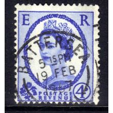 GB 1958 QE2 4d Ultramarine Wilding used SG 576 Wmk 179 ( C473 )