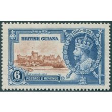 British Guiana 1935 6c brown & deep blue Jubilee SG302 unused