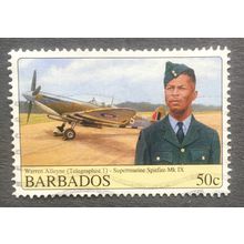 Barbados 2008 Airmen and aircraft SG 1328 50c Warren Alleyne and Spitfire