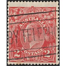Australia 1930 2d Golden Scarlet KGV with Flaw on C of PENCE and Frame Below