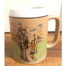 Vintage MARTIN GRAHAM Signed Stoneware 'WELSH miner Coming Home 450ml Mug cup