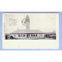 New Jersey Elizabeth Central RR Station Black & White View Stone Station S~181