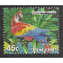 AUS 1994 45c 'AUSTRALIAN ZOO'S -SCARLET MACAW ' FINE USED (EBID68-109)