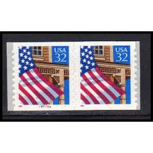 2915A 32c U.S. Flag Over Porch Very Fine MNH CNP Left 78777A P/UL PA1805