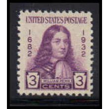 724 3c William Penn Fine MNH O3586