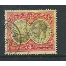 bermuda stamps sg63 used sg 63 crown ca scarce vfu small red mark