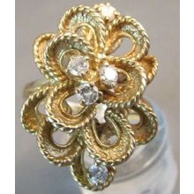 STUNNING 14K YELLOW GOLD & DIAMOND RING 7.6grams Size 8.5 ST*R VINTAGE RING