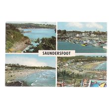 SAUNDERSFOOT, PEMBROKESHIRE MULTIVIEW.. unused vintage postcard =