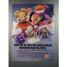 1986 Mattel Toys Ad - He-Man, Barbie, Popples, My Child