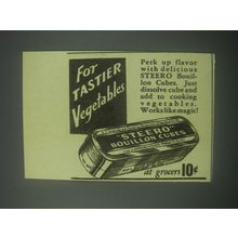 1941 Steero Bouillon Cubes Ad - For tastier vegetables