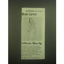 1945 Mary Lewis California Blou-Slip Advertisement