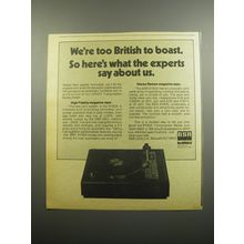 1974 BSR McDonald 810QX Transcription Series Turntable Ad - We're too British