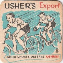 BEER MAT - USHER & SONS (EDINBURGH) - USHER'S EXPORT - (Cat 014) - (1962)