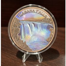 5 Oz Collectible Copper “Natural Wonders Niagara Falls“ Colorized (In Capsule)