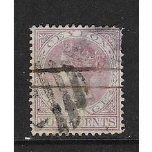 CEYLON 1872-80 QUEEN VICTORIA WATER MARK CROWN CC 4c ROSY-MAUVE USED SG123