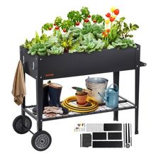 Raised Garden Bed, 42.5 x 19.5 x 31.5 inch Galvanized Metal Planter Box, Ele...