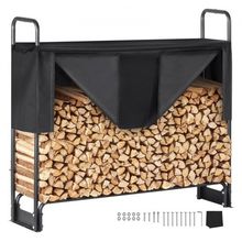 4.3FT Outdoor Firewood Rack with Cover, 52x14.2x46.1 in, Heavy Duty Firewood...