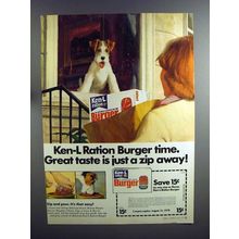 1977 Ken-L Ration Burger Dog Food Ad - Great Taste
