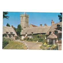 COTTAGES AND CHURCH, GODSHILL, Isle of Wight unused vintage postcard by Nigh. =