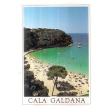 CALA GALDANA, BEACH, MENORCA, SPAIN used postcard 1980s =