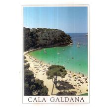 CALA GALDANA, BEACH, MENORCA, SPAIN used postcard 1980s #