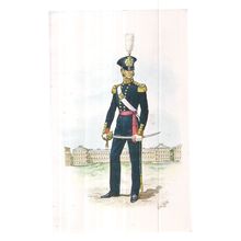 OFFICER ROYAL MARINES ARTILLERY 1844 uniform postcard R. M. Museum, Portsmouth =